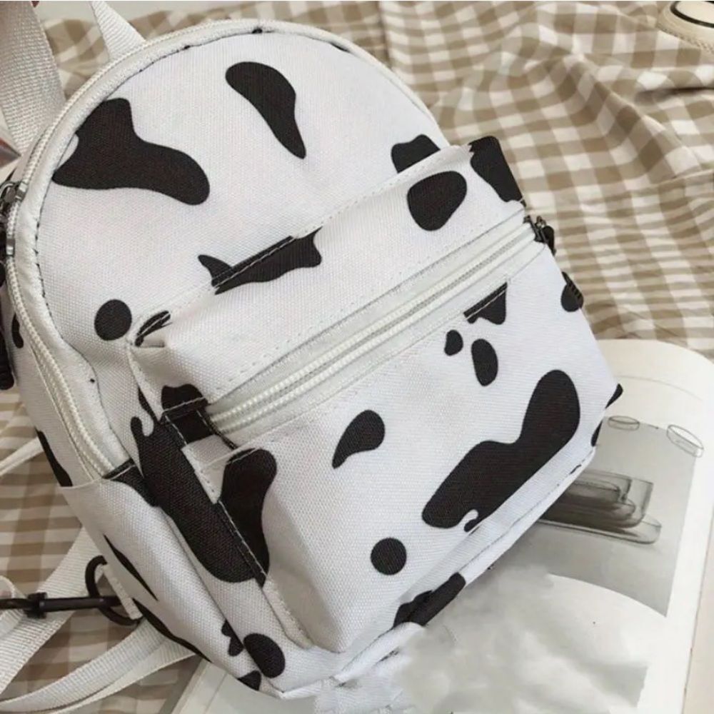 COW Print Mini Backpack Purse Small Shoulder Bag Travel Carry Pocketbook